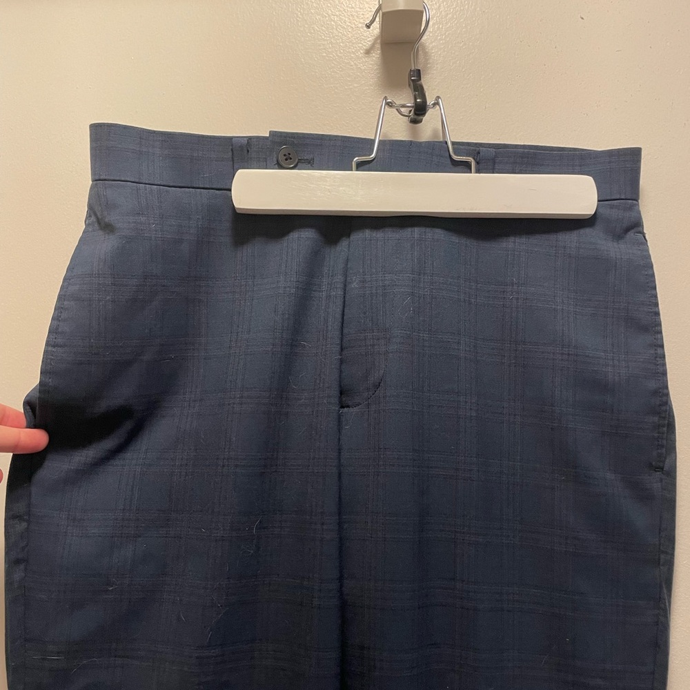 Blue Plaid dress trousers